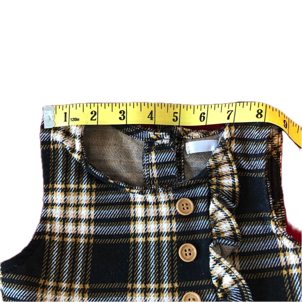 Nannette Baby Girl Dress Fall Plaid Black White Gold Brown Size 3T - Picture 13 of 15